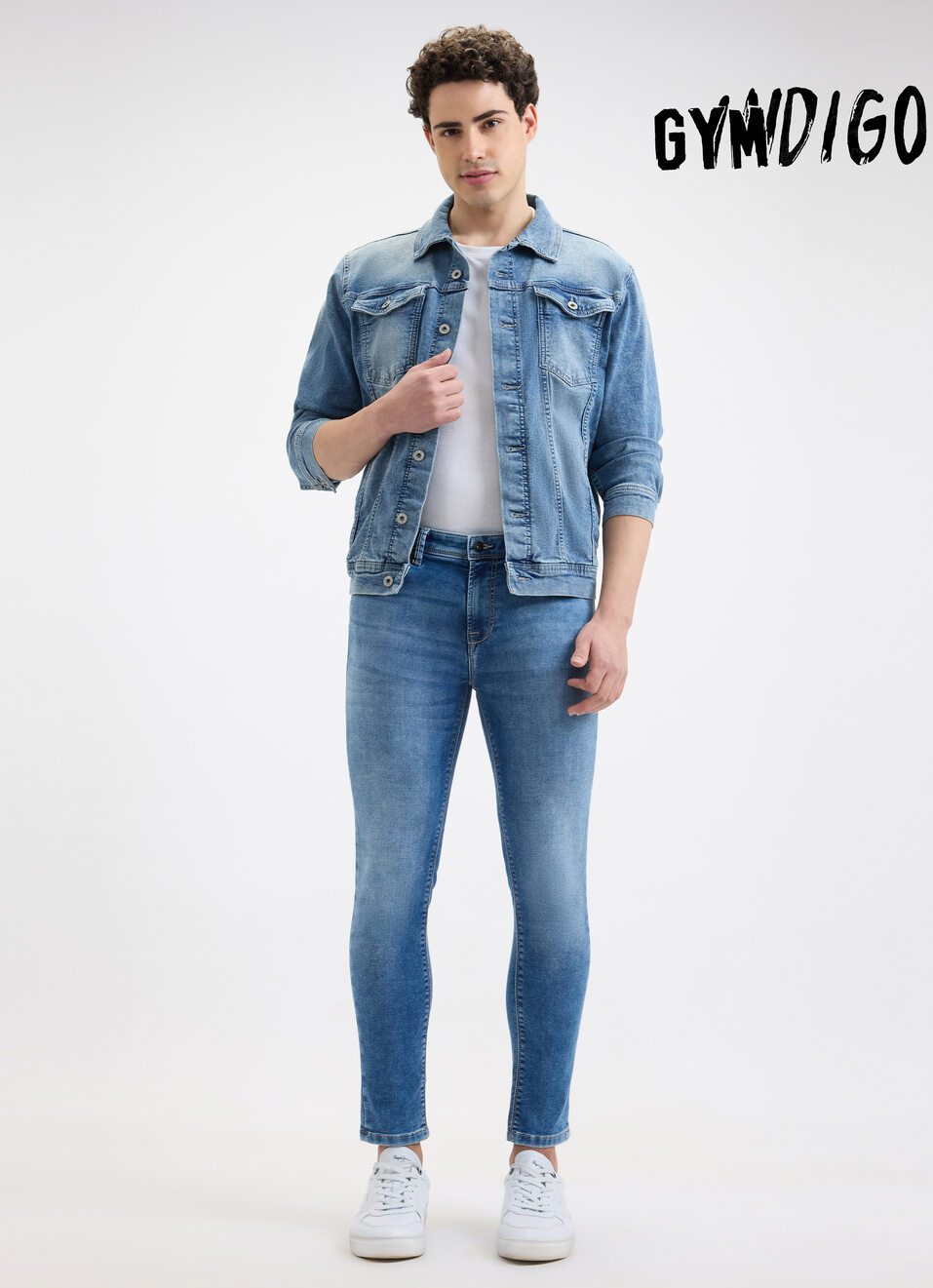 Men Blue Skinny Fit Mid Rise Jogger Like Jeans, , large image number 0