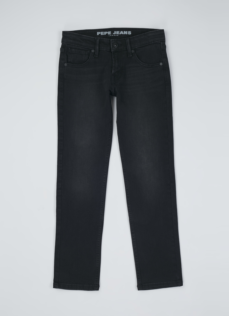 Boys Cashed Black Mid Rise Slim Jeans, , large image number 0