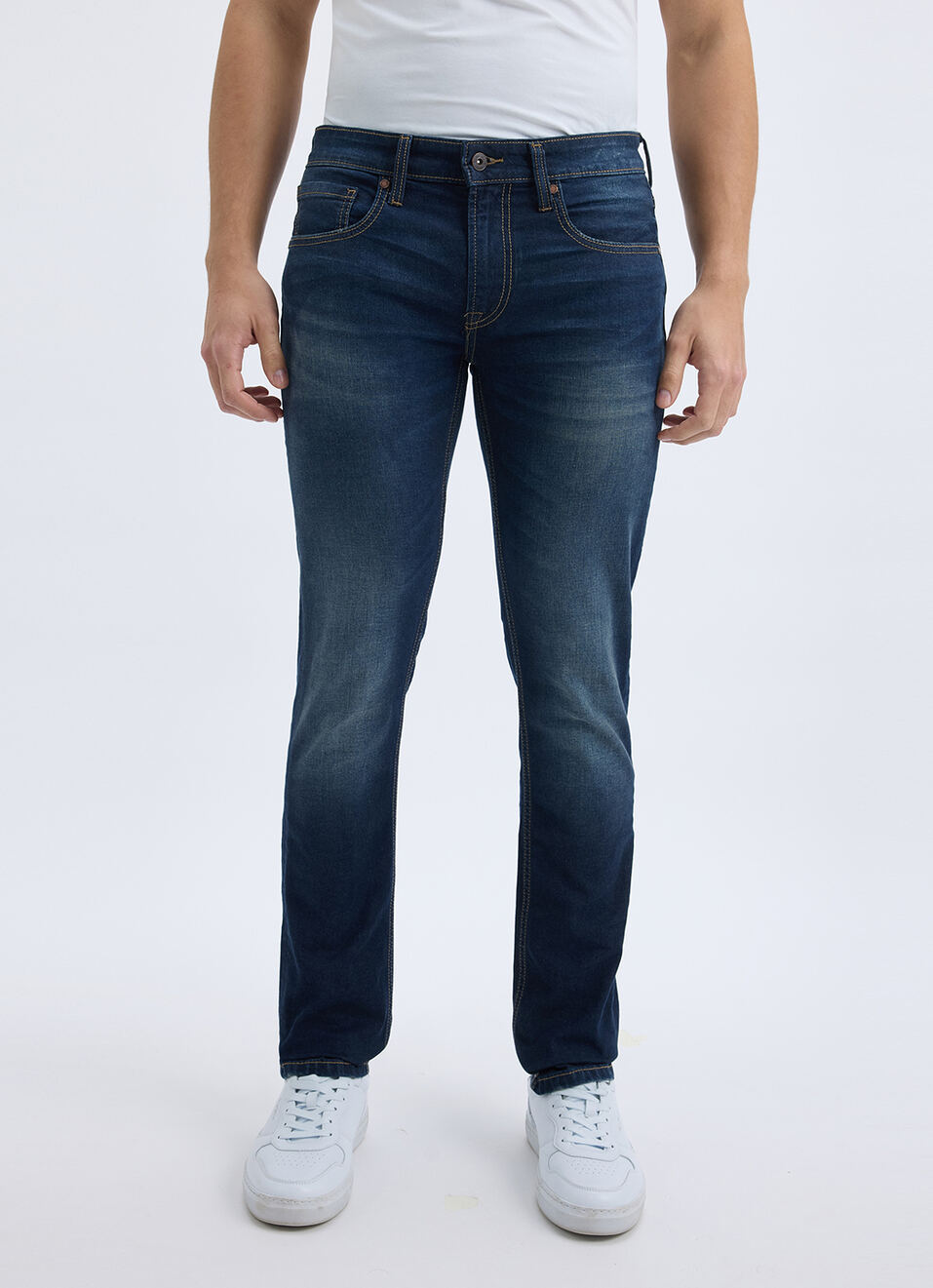 Men Blue Slim Fit Mid Rise Jeans, , large image number 1