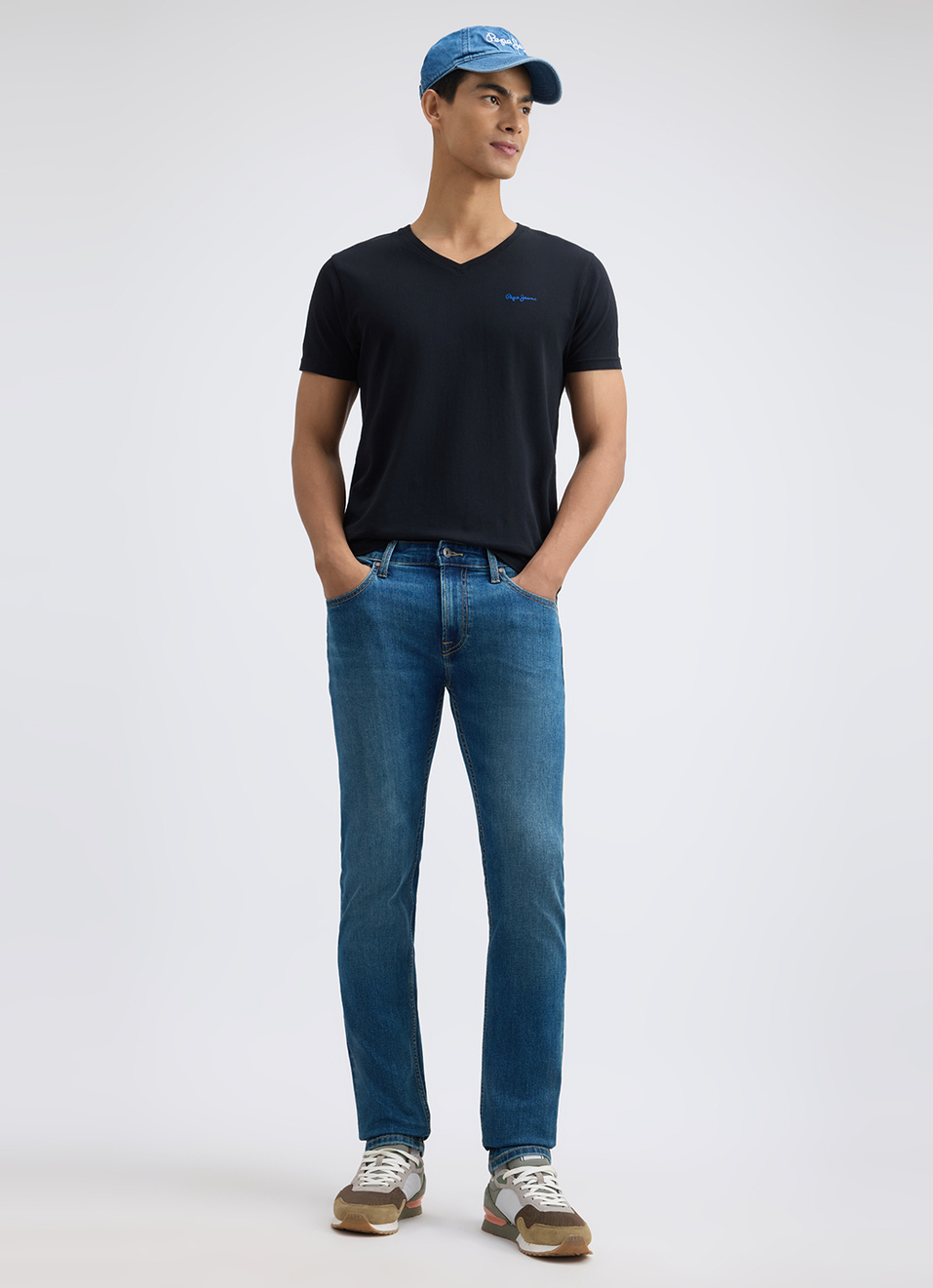 Men Blue Slim Fit Mid Rise All-climate Stretchable Jeans, , large image number 1