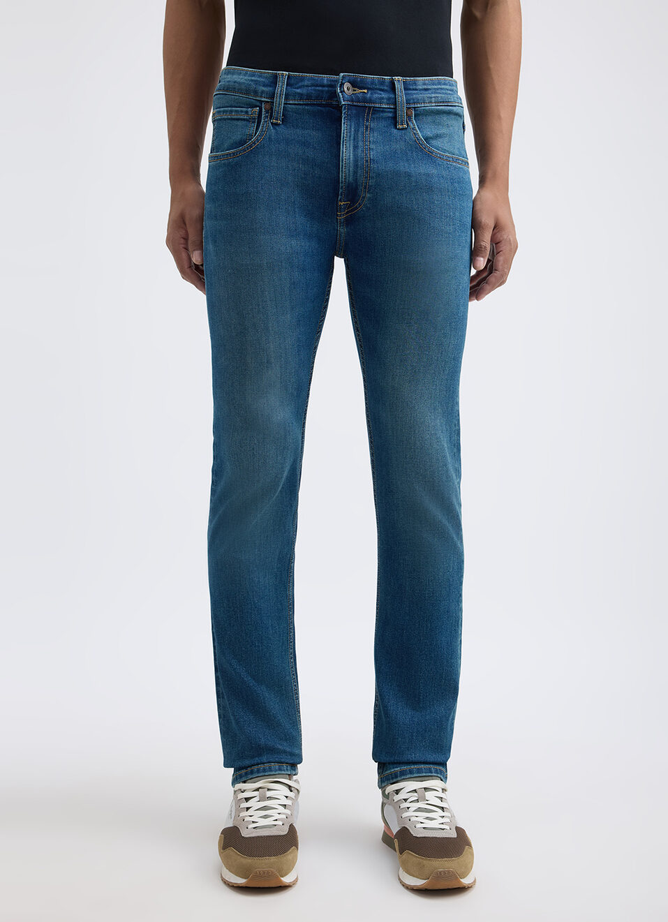 Men Blue Slim Fit Mid Rise All-climate Stretchable Jeans, , large image number 1