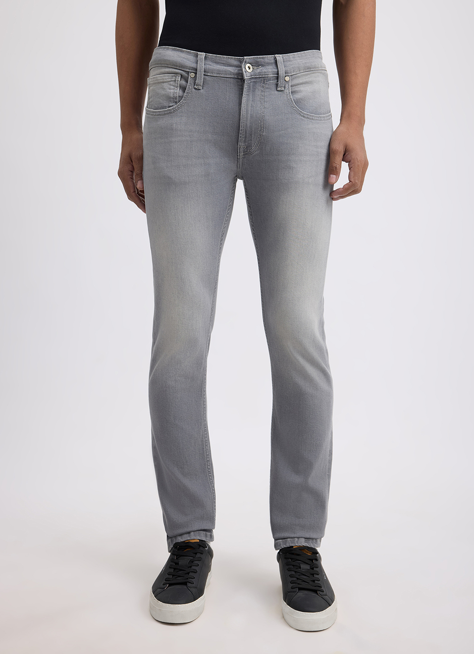 Men Grey Slim Fit Mid Rise All Climate Streachable Jeans, , large image number 1