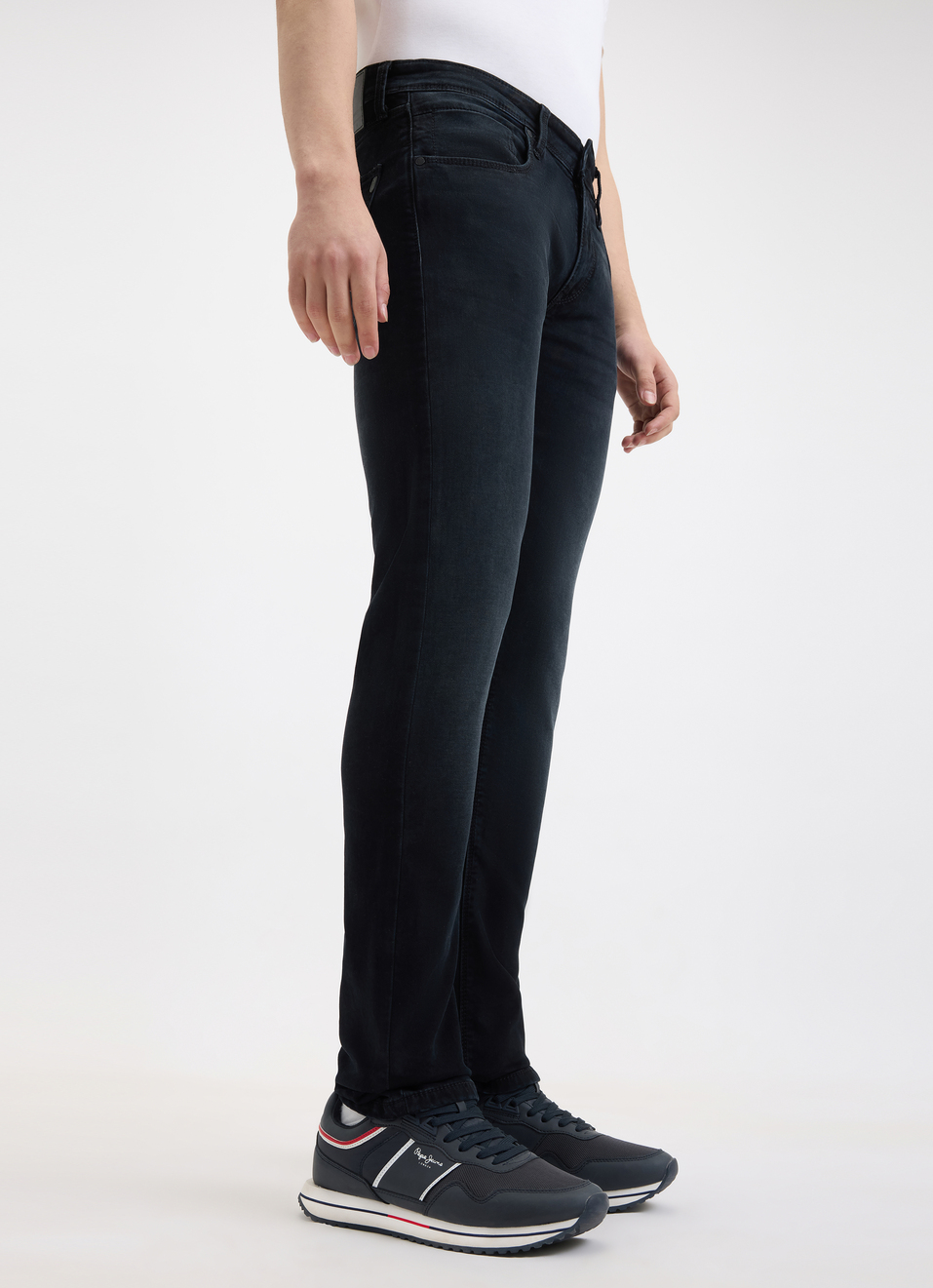 Men Black Mid Rise Slim Structured Jeans, , large image number 3