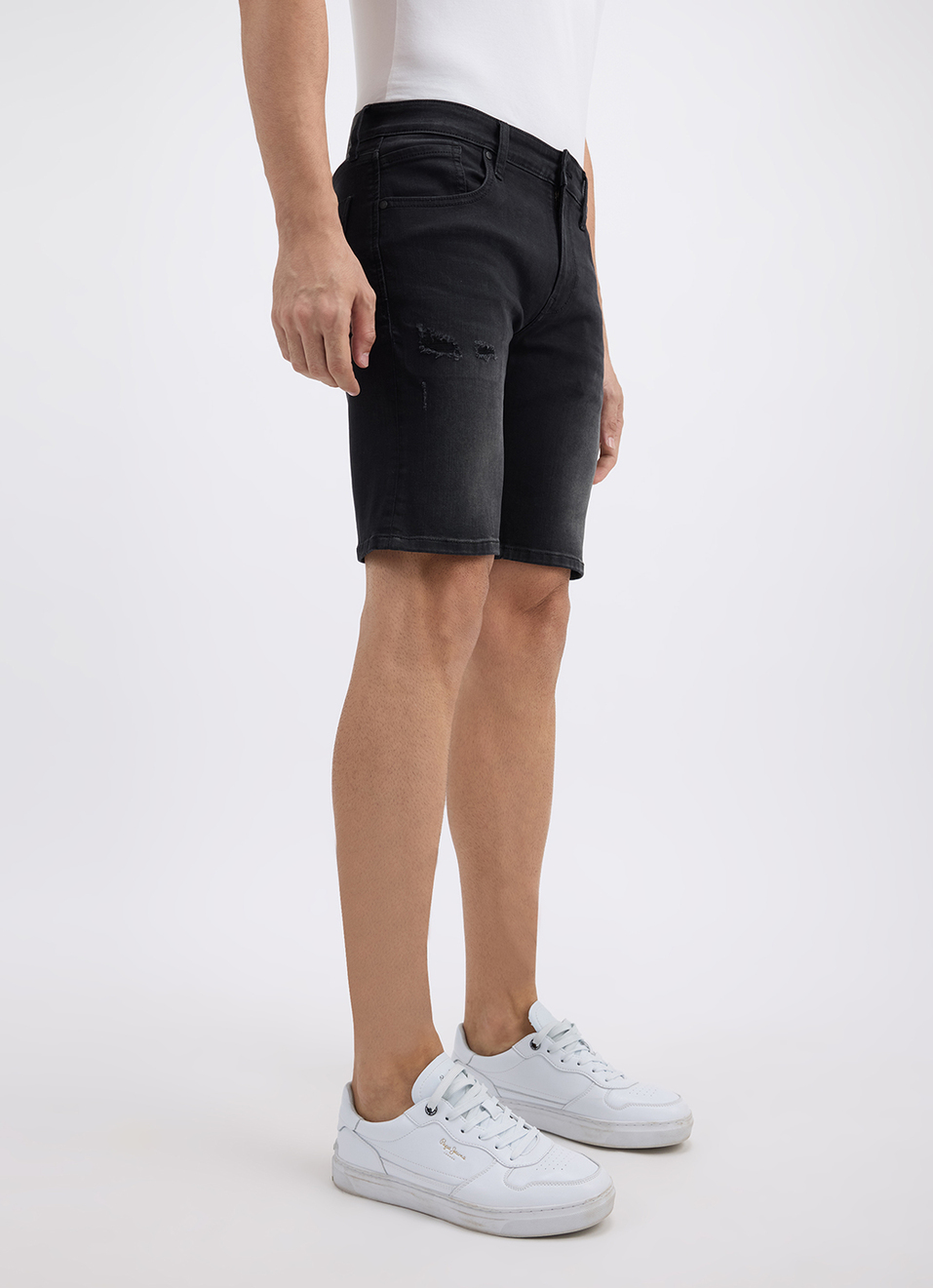 Men Black Mid Rise Regular Shorts, , large image number 6