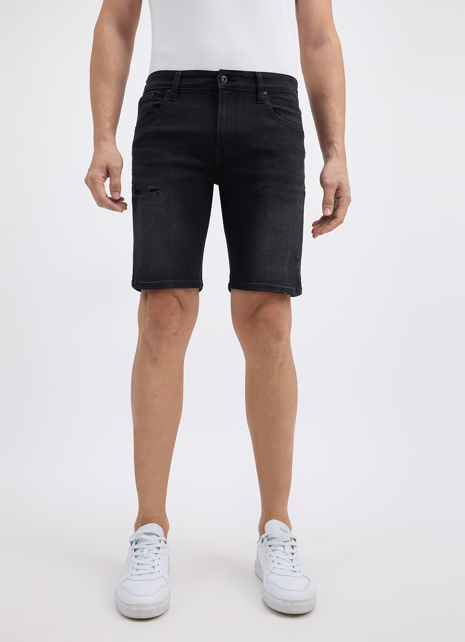 Men Black Mid Rise Regular Shorts, , large image number 7