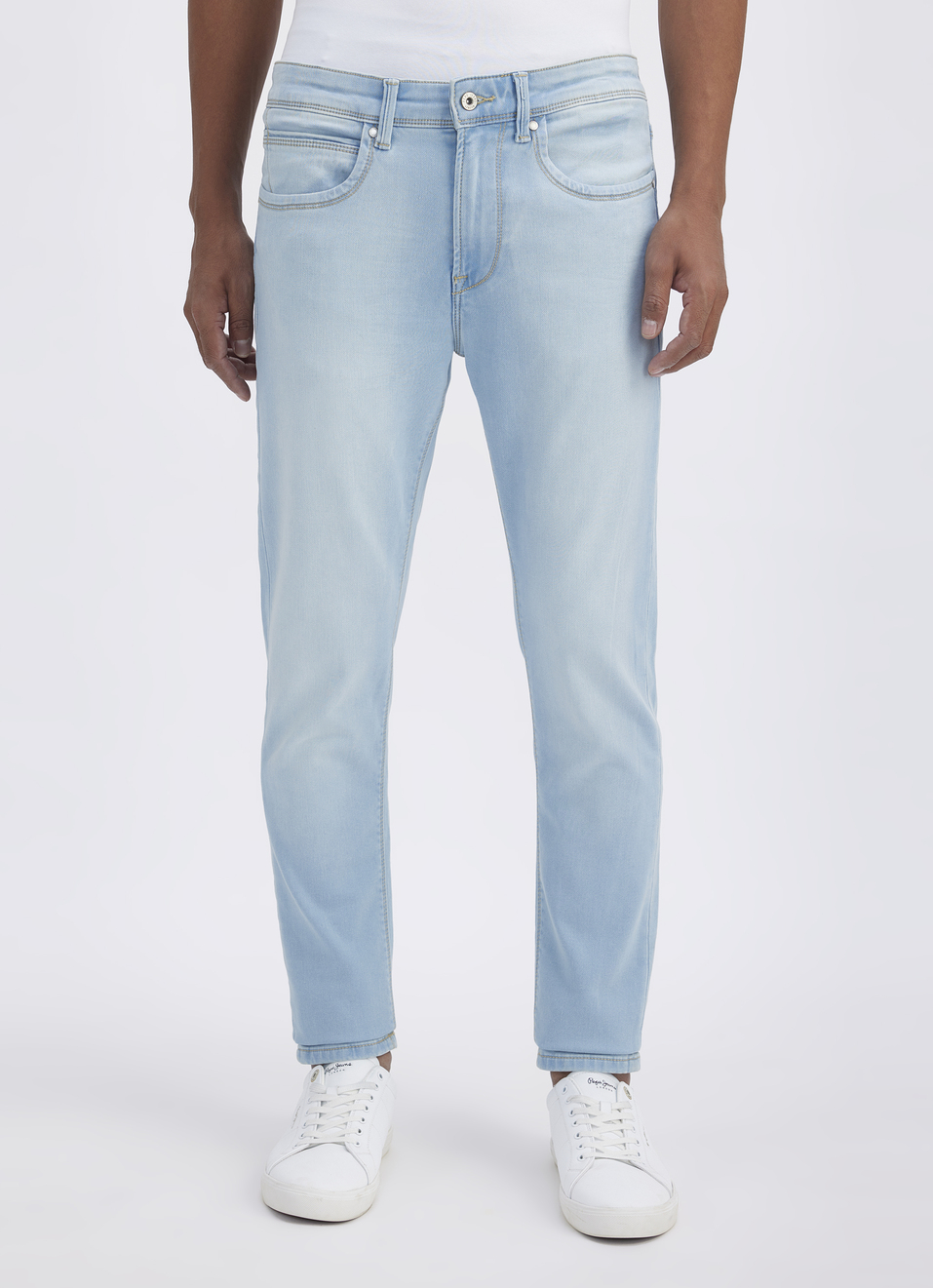 Men Blue Mid Rise Tapered Gymindigo Jogger Like Jeans, , large image number 1