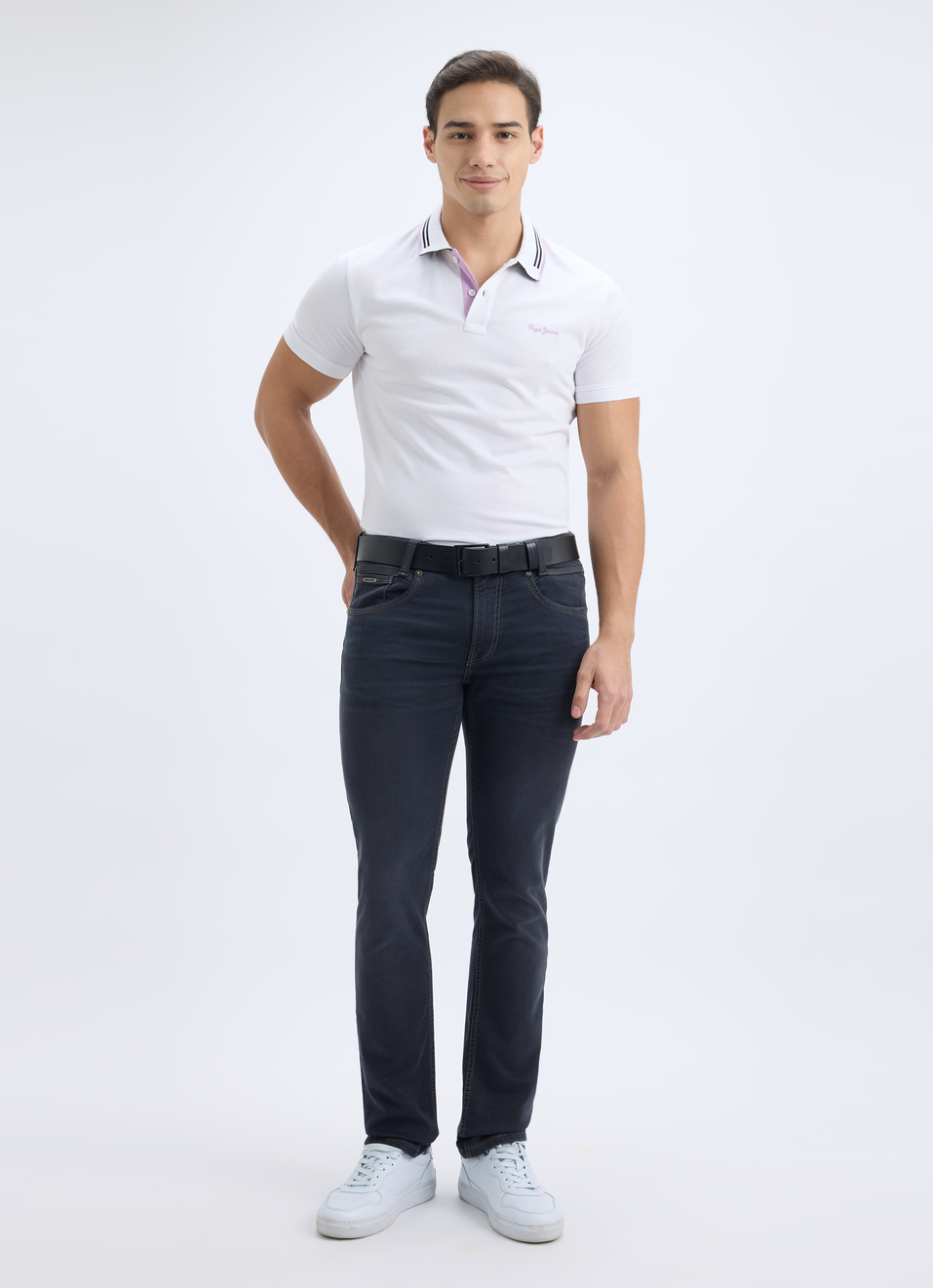Men Dark Blue Mid Rise Slim Jeans, , large image number 5