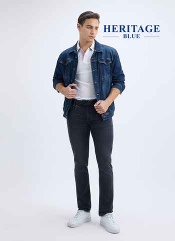 Men Dark Blue Mid Rise Slim Jeans