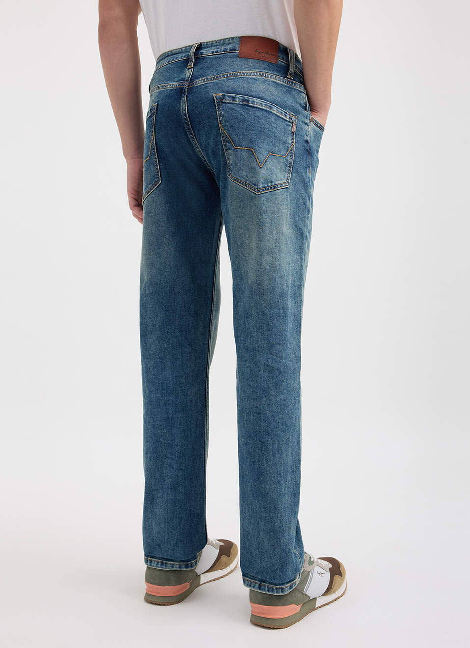 Men Blue Regular Fit Mid Rise All Climate Streachable Jeans, , large image number 2