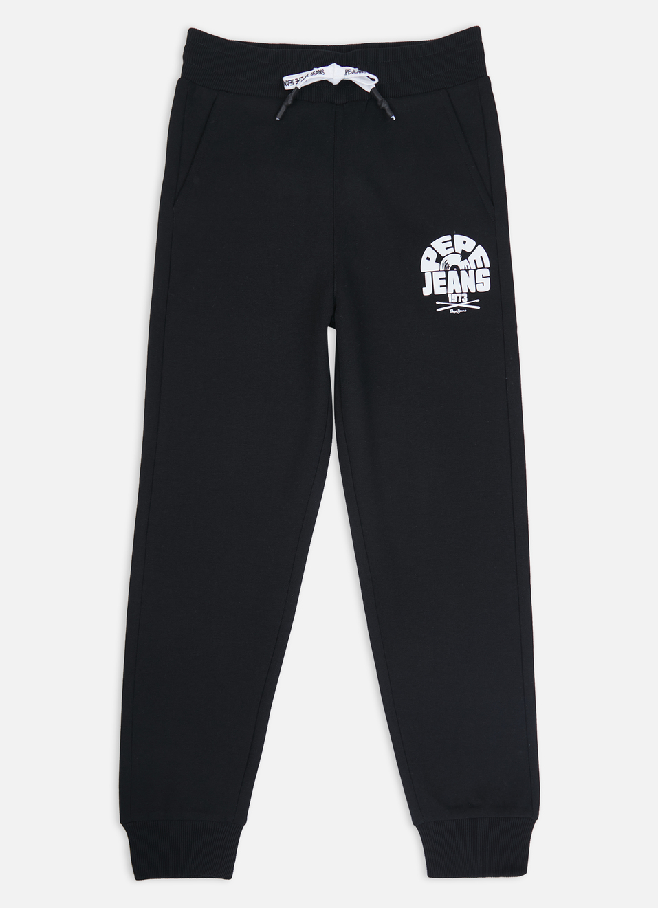 Boys Black Letter Print Mid Rise Joggers, , large image number 0