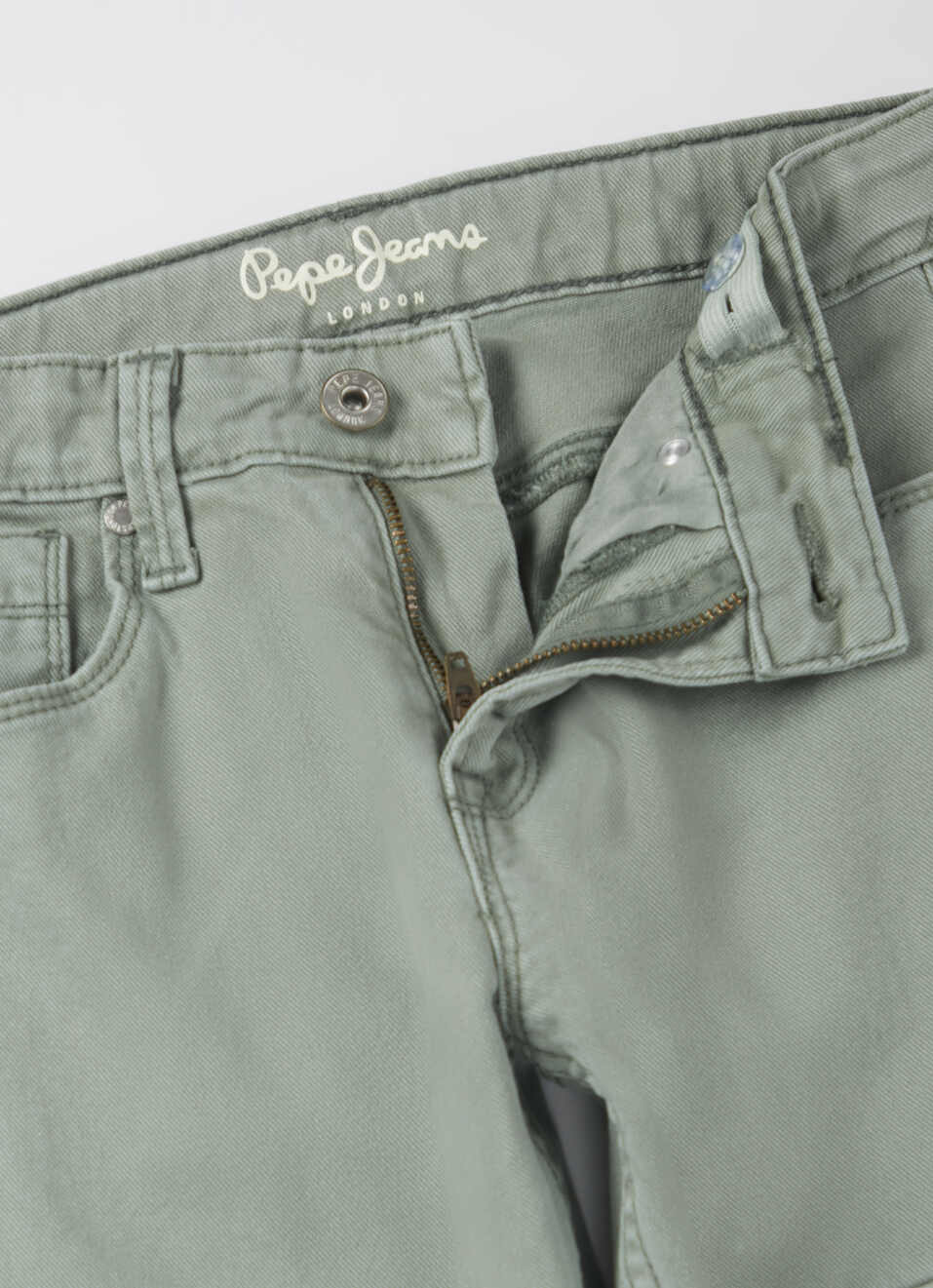 Boys Skater Green Mid Rise Straight Leg Jeans, , large image number 2