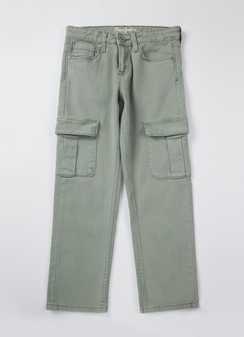 Boys Skater Green Mid Rise Straight Leg Jeans