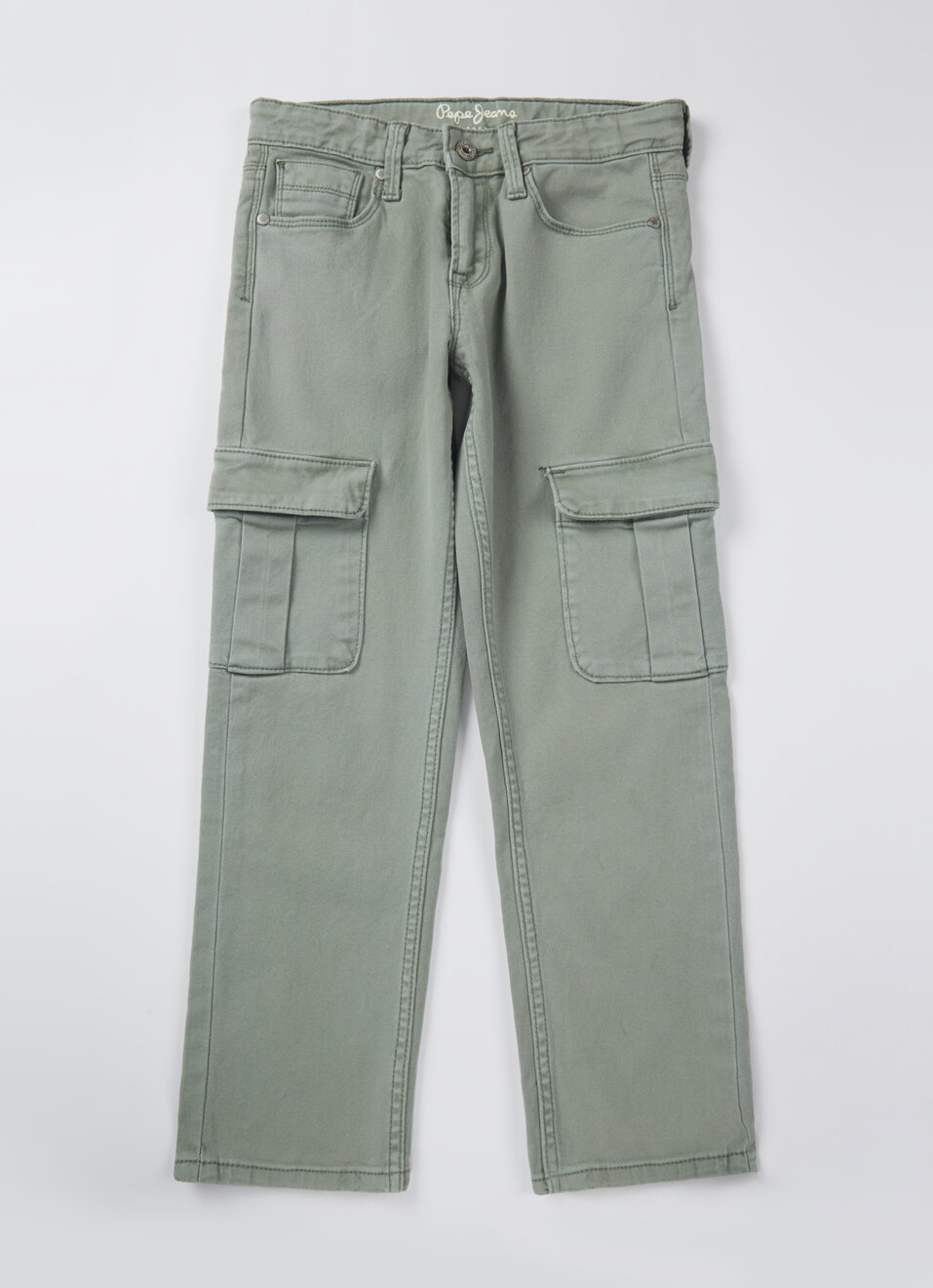 Boys Skater Green Mid Rise Straight Leg Jeans, , large image number 0