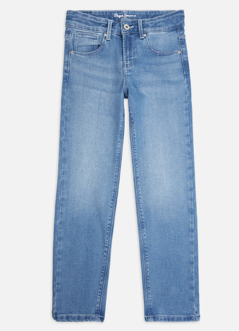 Boys Skater Blue Mid Rise Straight Leg Powerflex Jeans