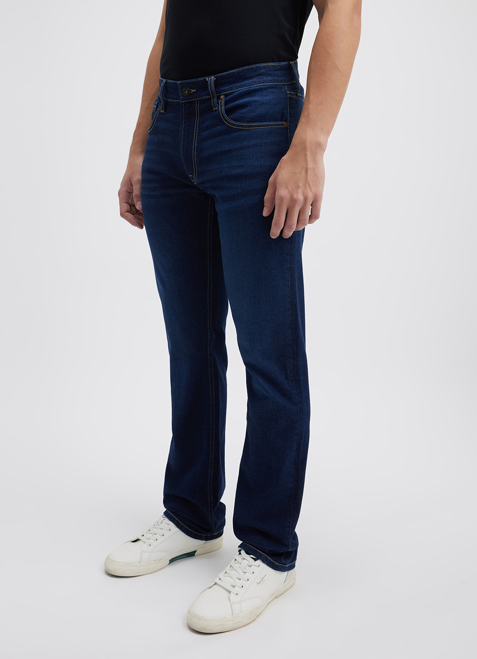 Men Blue Straight Fit Mid Rise Jeans, , large image number 6