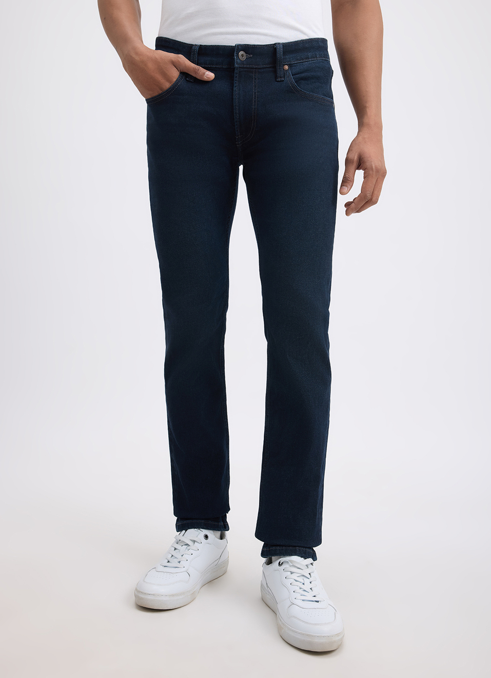 Men Blue Slim Fit Mid Rise Jeans , , large image number 2