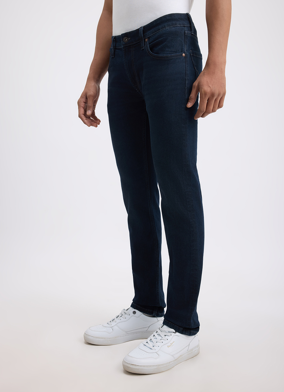 Men Blue Slim Fit Mid Rise Jeans , , large image number 5