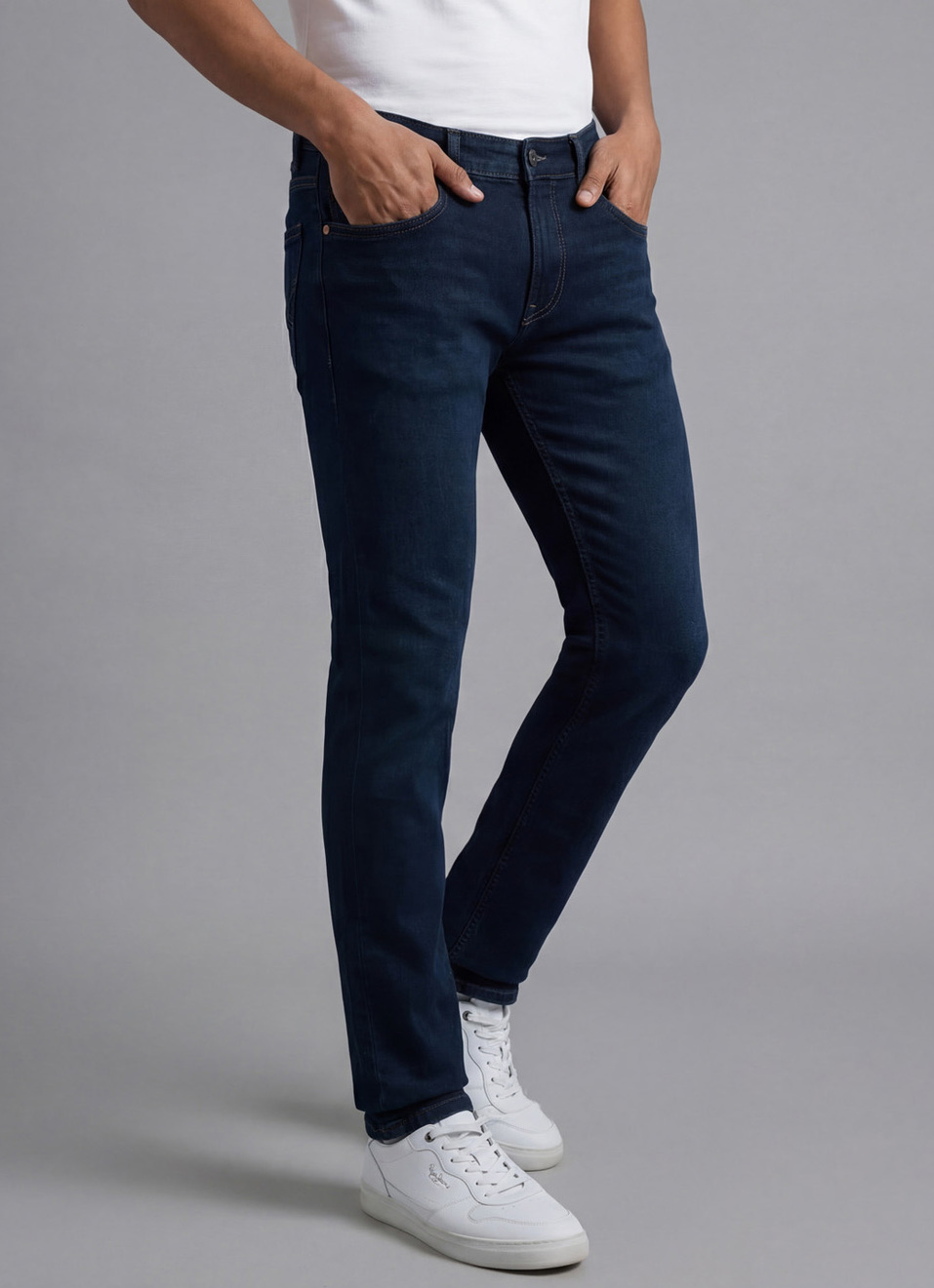 Men Blue Slim Fit Mid Rise Jeans , , large image number 0