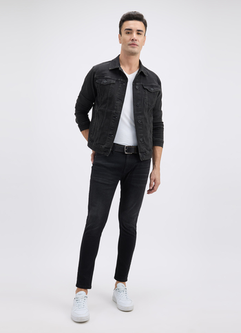Men Black Skinny Fit Mid Rise Jeans