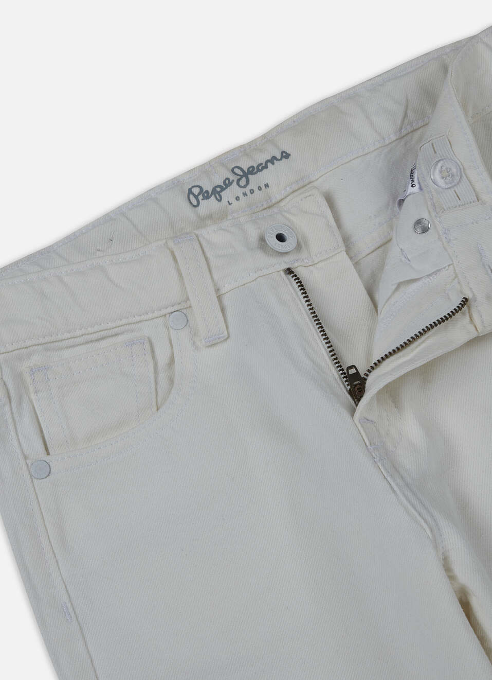 Boys Skater White Mid Rise Straight Leg Jeans, , large image number 2