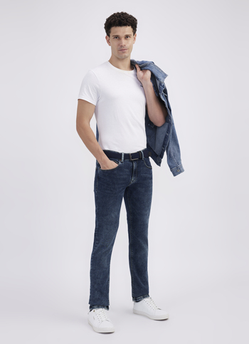 Men Blue Mid Rise Slim Powerflex Jeans