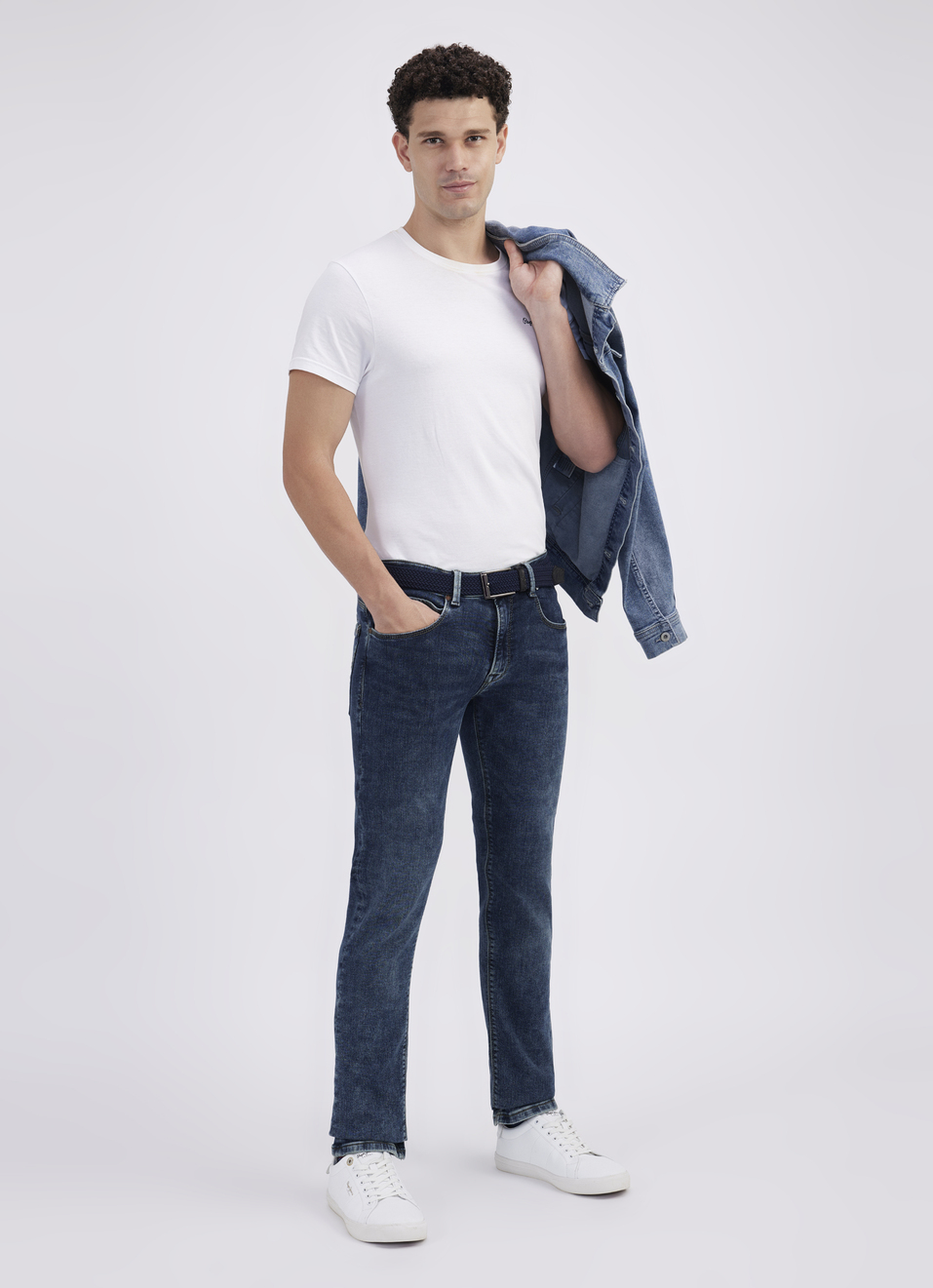 Men Blue Mid Rise Slim Powerflex Jeans, , large image number 0