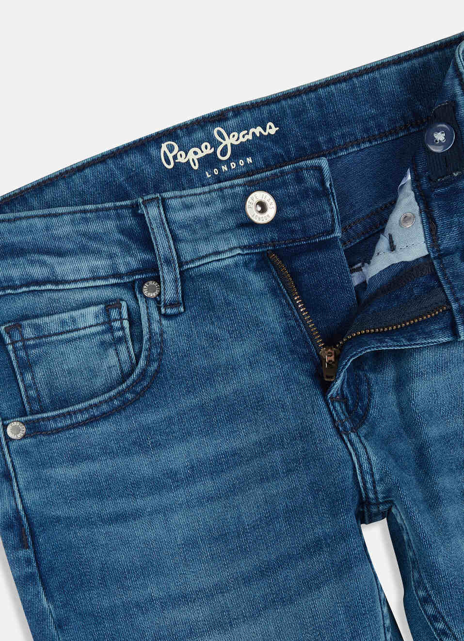Boys Cashed Blue Mid Rise Slim Jeans, , large image number 2