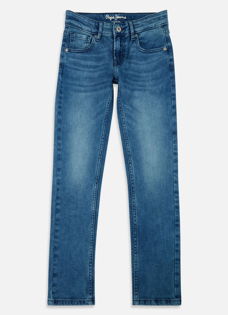 Boys Cashed Blue Mid Rise Slim Jeans, , large image number 0