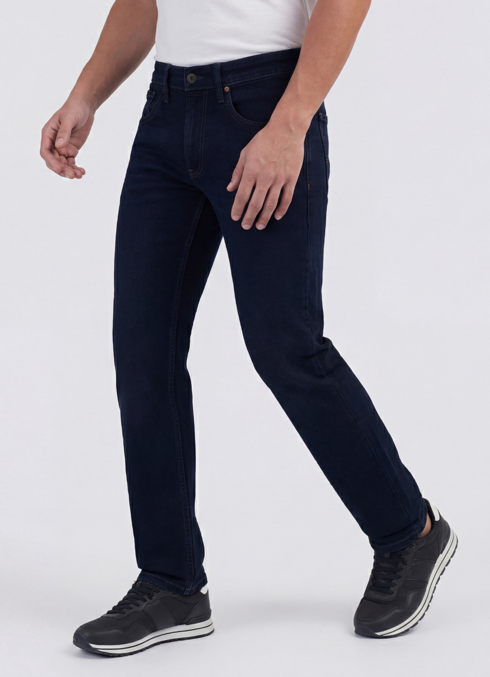 Men Blue Straight Fit Mid Rise Jeans, , large image number 0