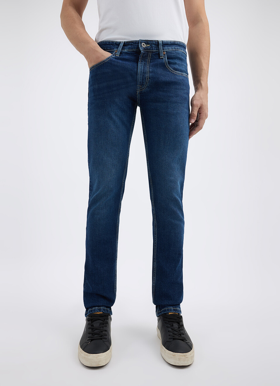 Men Blue Slim Fit Mid Rise Jeans , , large image number 2