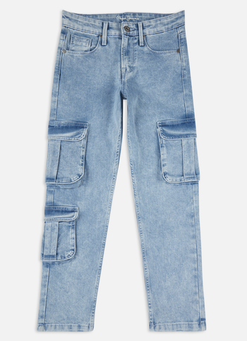 Boys Skater Blue Mid Rise Straight Leg Jeans
