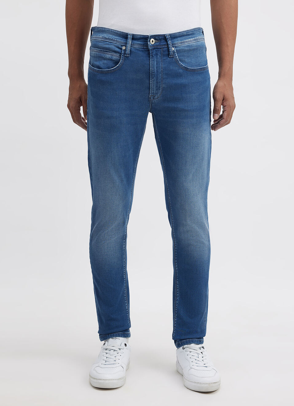 Men Blue Mid Rise Tapered Gymindigo Jogger Like Jeans, , large image number 6