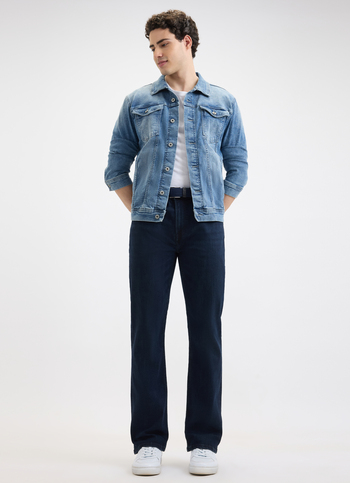 Men Dark Blue Bootcut Fit Mid Rise Jeans 