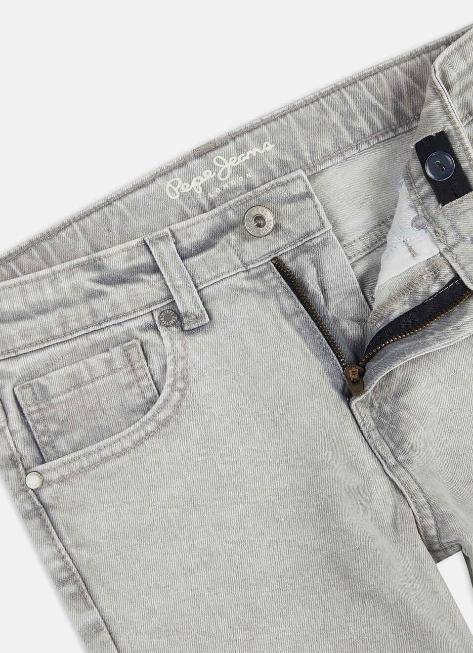 Boys Skater Grey Mid Rise Straight Leg Jeans, , large image number 2