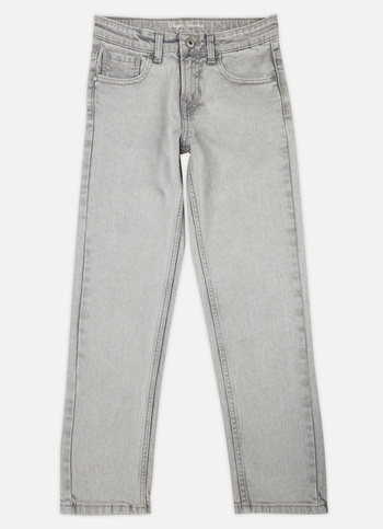 Boys Skater Grey Mid Rise Straight Leg Jeans