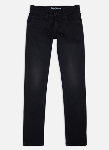 Boys Cashed Black Mid Rise Slim Jeans