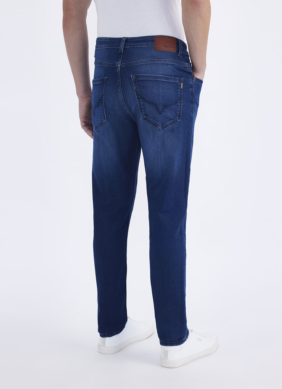 Men Blue Mid Rise Slim Gymindigo Jogger Like Jeans, , large image number 4
