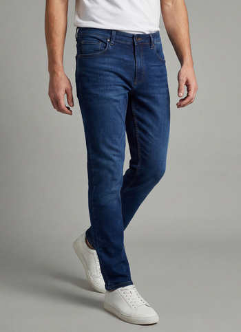 Men Blue Mid Rise Slim Gymindigo Jogger Like Jeans