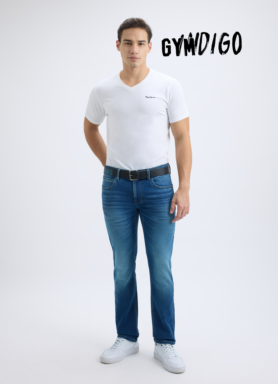 Men Green Tint Mid Rise Slim Gymindigo Jogger Like Jeans, , large image number 0