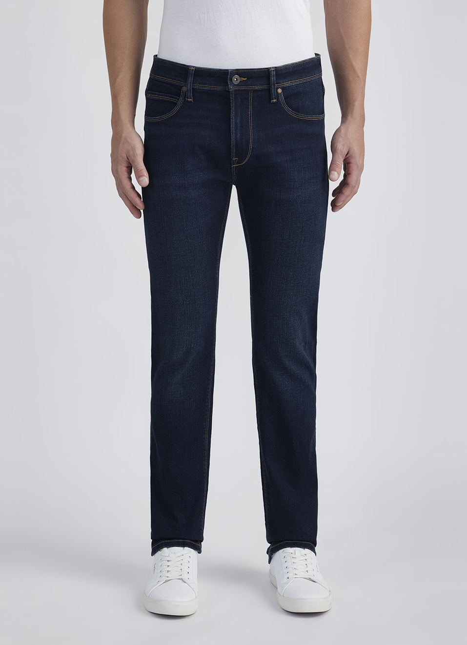 Men Blue Mid Rise Slim Powerflex Extra Stretchable Jeans, , large image number 2