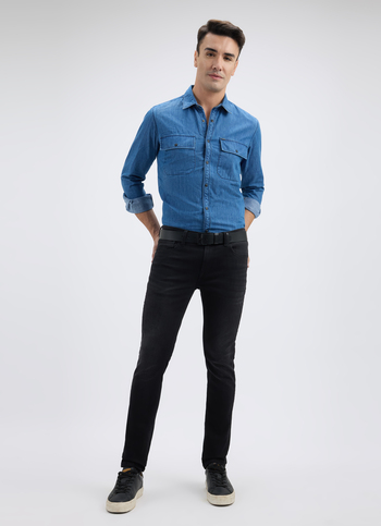 Men Black Skinny Fit Low Rise Jeans 