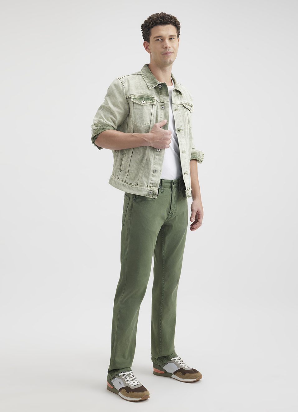 Men Green Straight Fit Mid Rise Jeans , , large image number 1