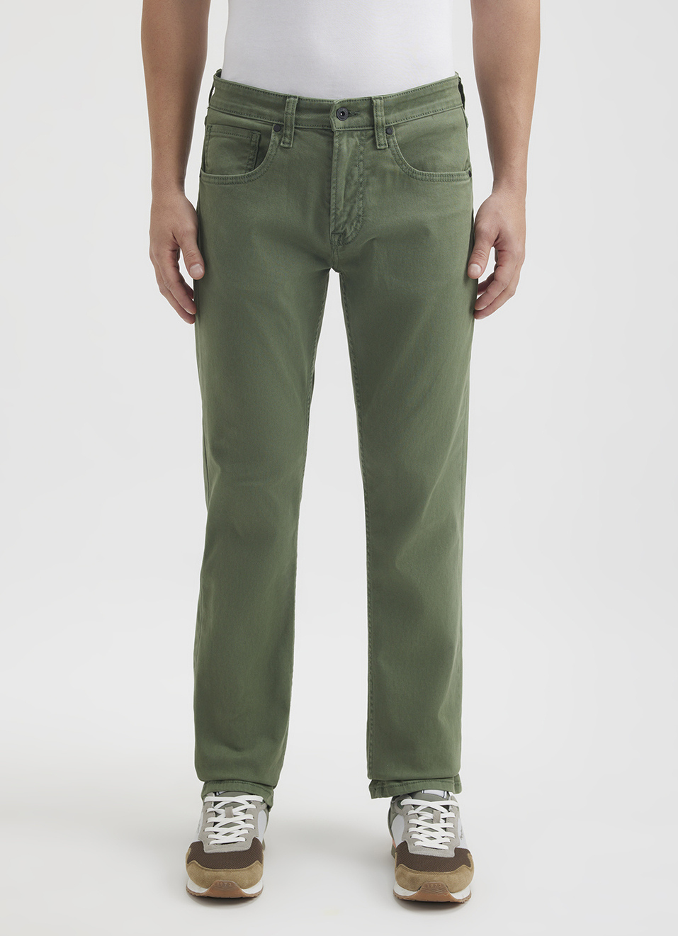 Men Green Straight Fit Mid Rise Jeans , , large image number 2