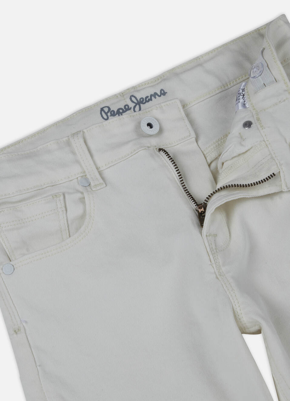 Boys Skater White Mid Rise Straight Leg Jeans, , large image number 2
