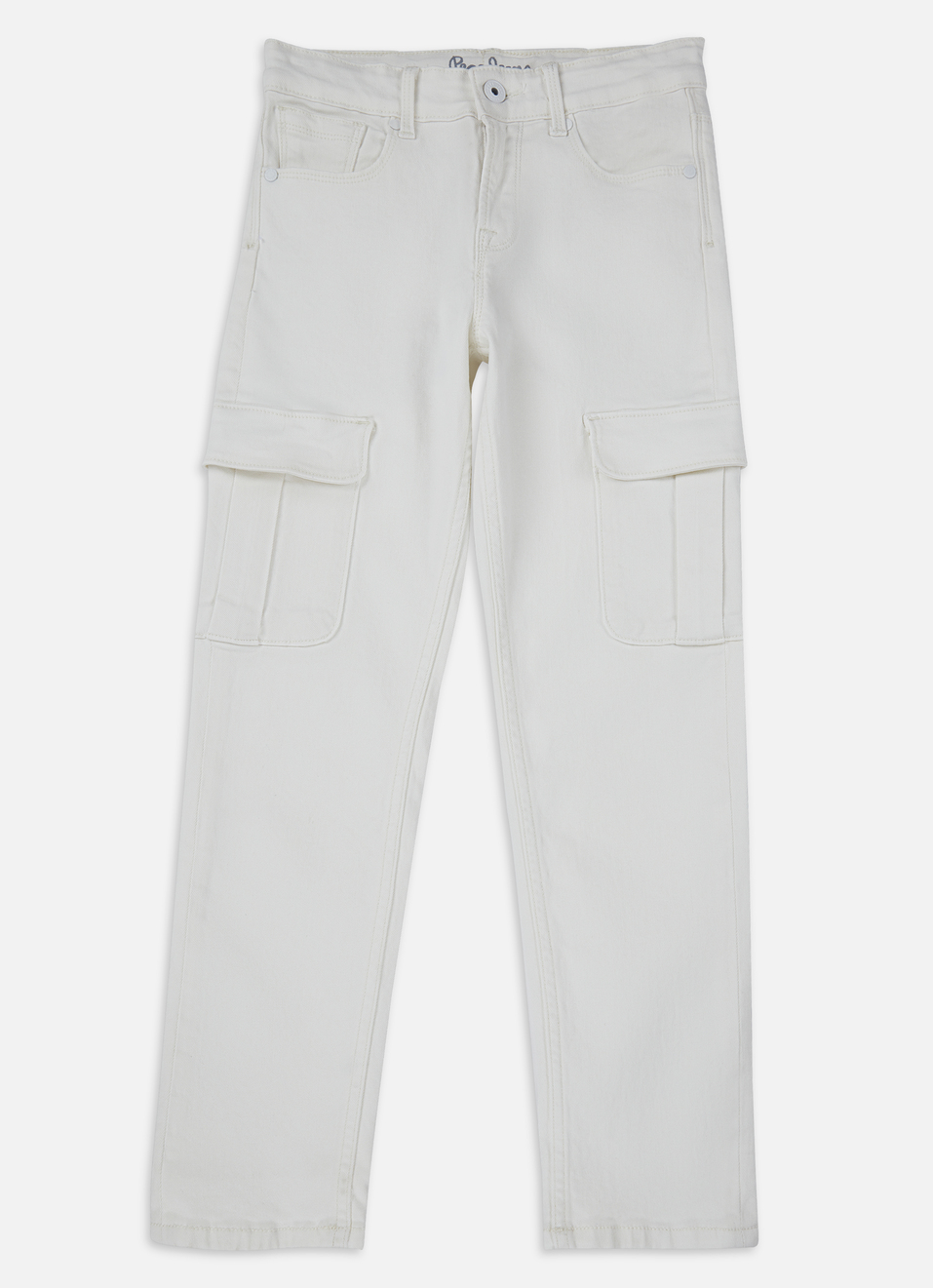 Boys Skater White Mid Rise Straight Leg Jeans, , large image number 0