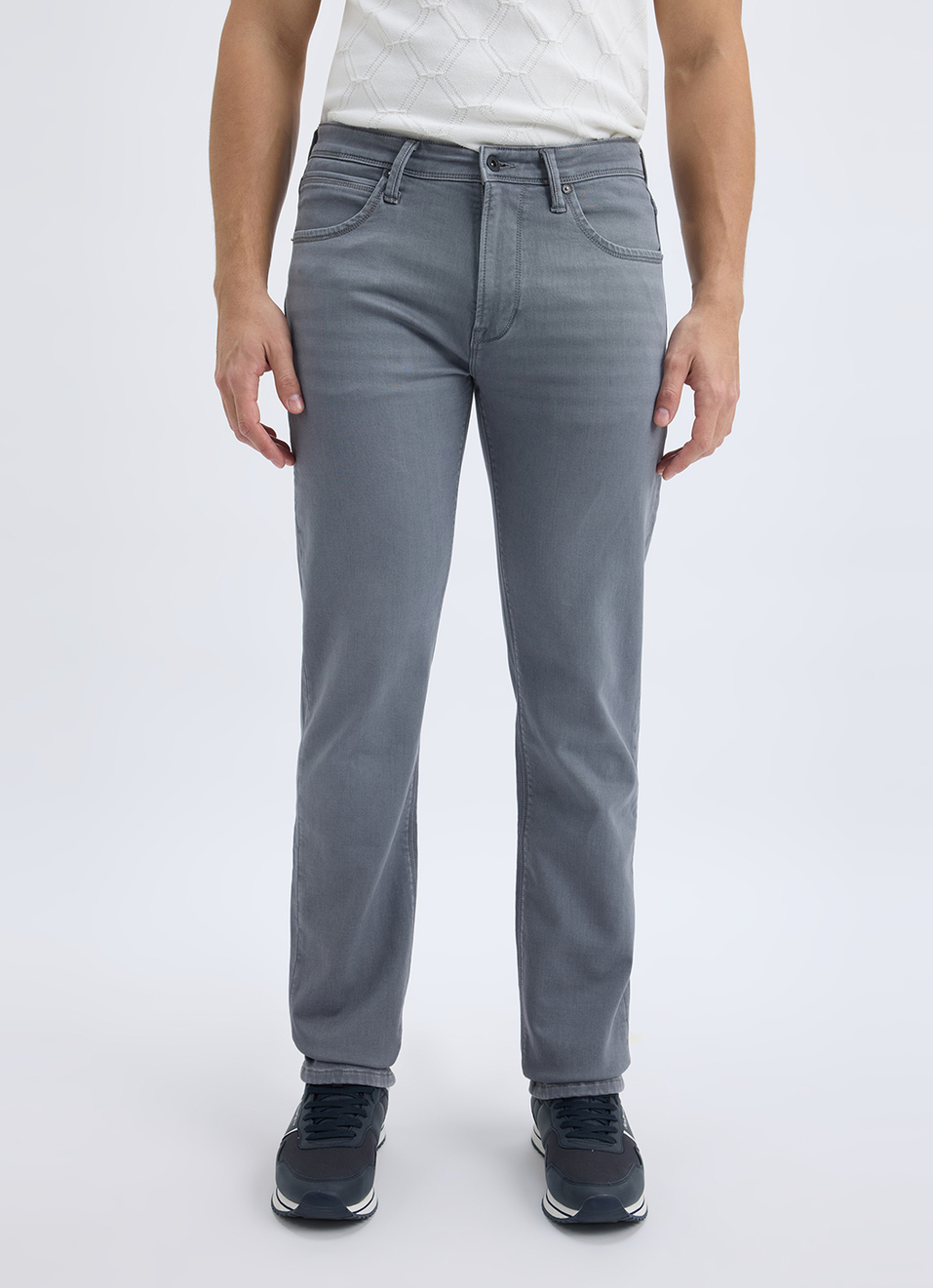 Men Grey Mid Rise Straight Gymindigo Jogger Like Jeans, , large image number 6
