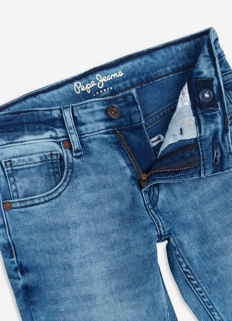 Boys Cashed Blue Mid Rise Slim Jeans, , large image number 2