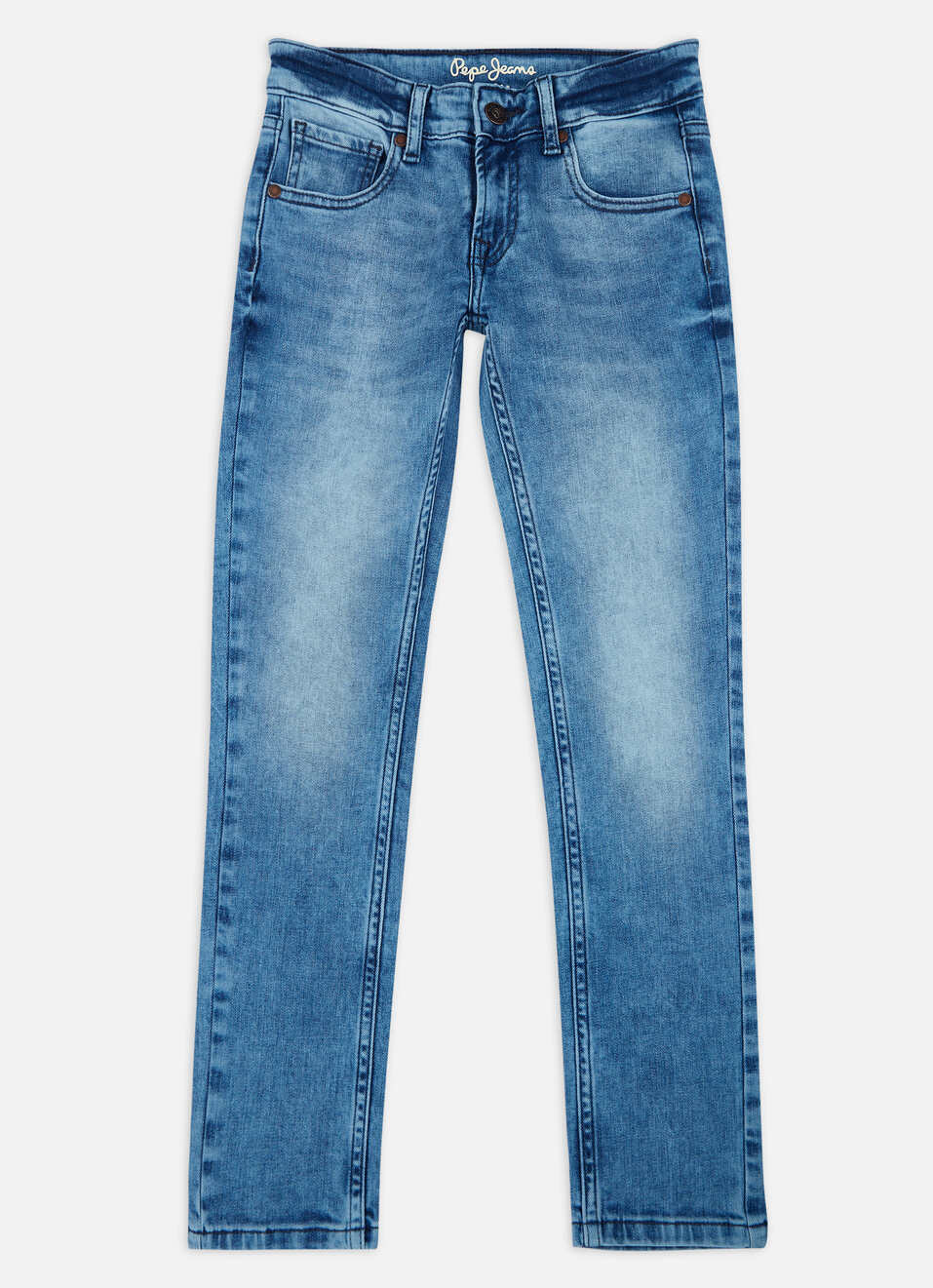 Boys Cashed Blue Mid Rise Slim Jeans, , large image number 0