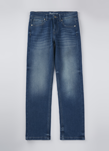 Boys Skater Blue Mid Rise Straight Leg Jeans