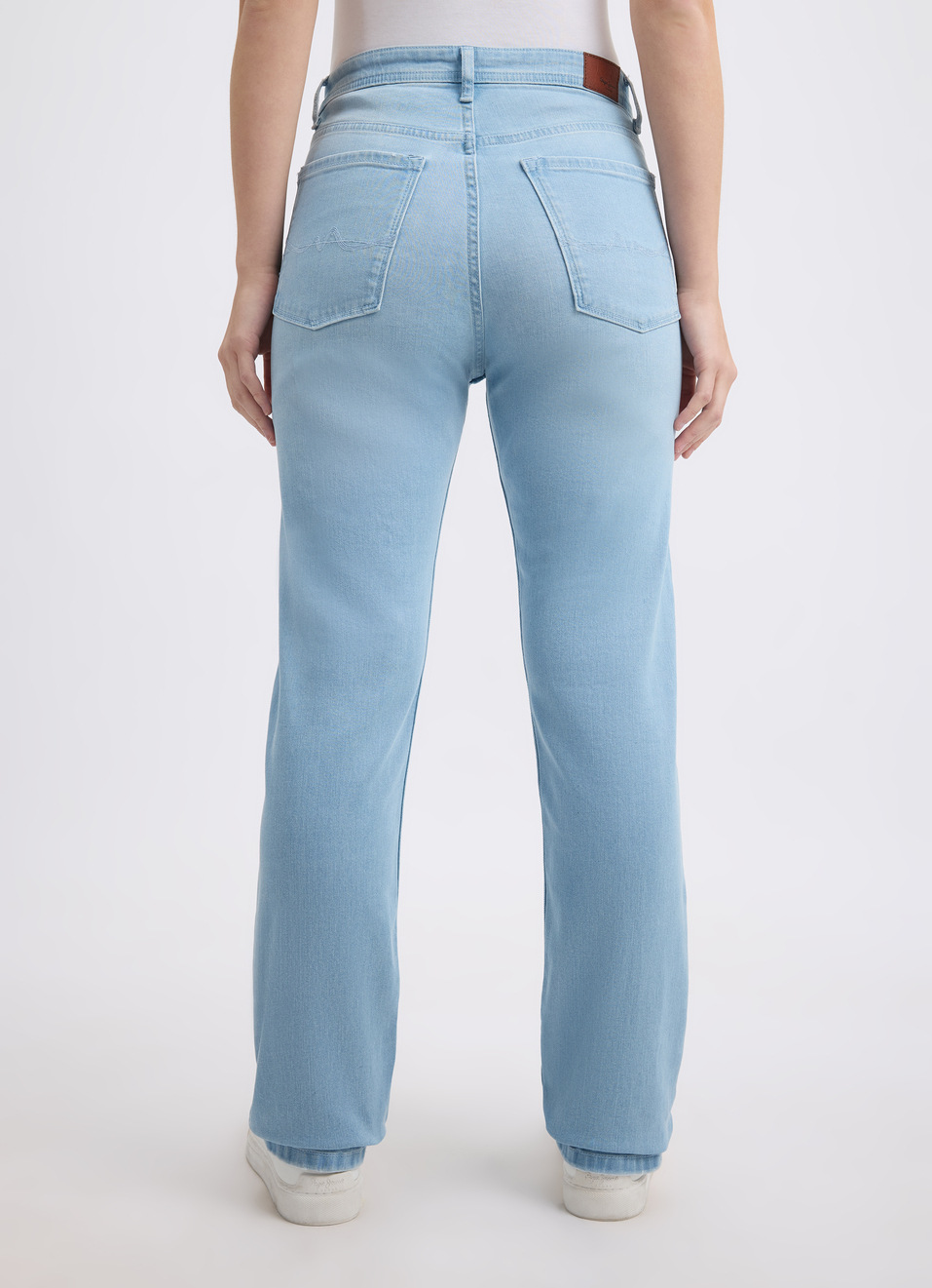 Women Light Blue Straight Fit High Rise Jeans , , large image number 2